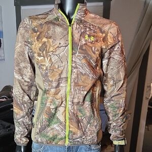 Under Armour Realtree-Style Camo Jacket with Neon Green Trim